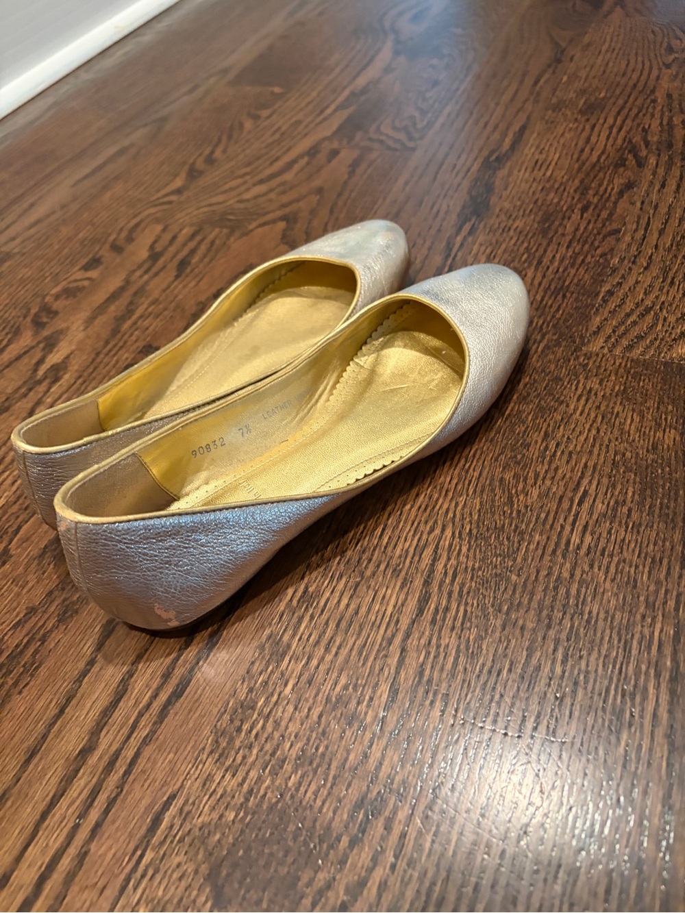 J. Crew Metallic Gold Band Champagne Ballet Flats 7.5